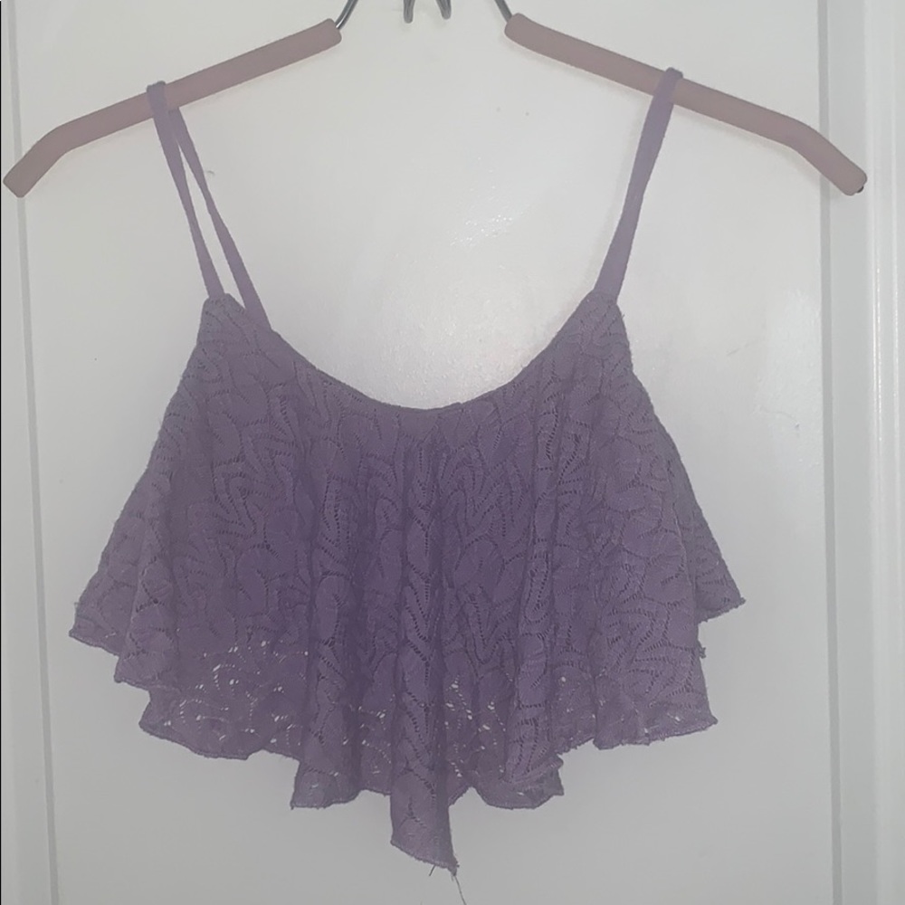 Lavender Ruffled Crop Top